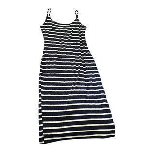 Loila Navy Blue and white striped slip dress, fully lined, size small